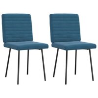 Eetkamerstoelen 2 st fluweel blauw 2