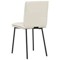 Eetkamerstoelen 2 st fluweel cr&egrave;mekleurig 6