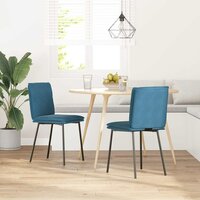 Eetkamerstoelen 2 st fluweel blauw 2