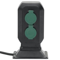 Tuinstopcontact en grondpin 2-wegs 15,5x11x24 cm zwart en groen 2
