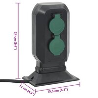 Tuinstopcontact en grondpin 4-wegs 15,5x11x24 cm zwart en groen 9