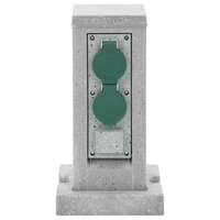 Tuinstopcontact grondpin 4-wegs steen-look 16x16x29,5 cm grijs 2