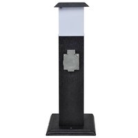 Buitenstopcontact op zuil met lamp (zwart) 2