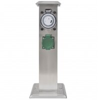 Buitenstopcontact op zuil met tijdschakelaar (roestvrij staal) 2