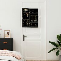 Sieradenkast met spiegel wandgemonteerd 30x8,5x67 cm zwart 3