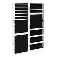 Sieradenkast met spiegel en LED wandgemonteerd wit 8