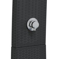 Buitendouche 55x60x224 cm poly rattan en acaciahout zwart 8