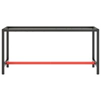 Werkbankframe 170x50x79 cm metaal matzwart en matrood 3