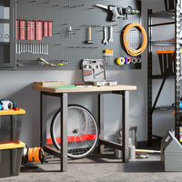 Werkbank rechthoekig 100x60x83 cm massief eikenhout 3