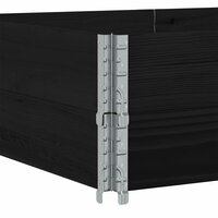 Palletopzetranden 2 st 150x100 cm massief grenenhout zwart 6