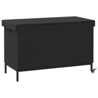 Tuinbox met wielen 110x55x73 cm poly rattan zwart 6