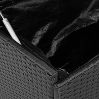 Tuinbox met wielen 110x55x73 cm poly rattan zwart 8