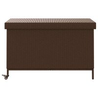 Tuinbox met wielen 110x55x73 cm poly rattan bruin 5