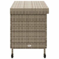 Tuinbox met wielen 110x55x73 cm poly rattan grijs 5