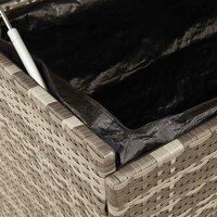 Tuinbox met wielen 110x55x73 cm poly rattan grijs 9