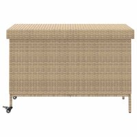 Tuinbox met wielen 110x55x73 cm poly rattan gemengd beige 5