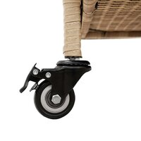 Tuinbox met wielen 110x55x73 cm poly rattan gemengd beige 9