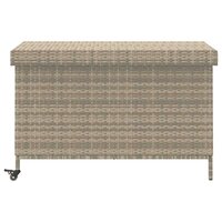 Tuinbox met wielen 110x55x73 cm poly rattan lichtgrijs 4