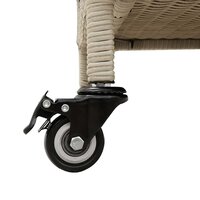 Tuinbox met wielen 110x55x73 cm poly rattan lichtgrijs 9