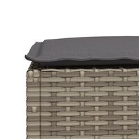 Tuinkruk met kussen 63,5x56x32 cm poly rattan grijs 7