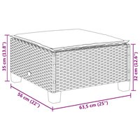 Tuinkruk met kussen 63,5x56x32 cm poly rattan beige 8