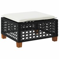 Tuinkruk met kussen 63,5x56x32 cm poly rattan zwart 6