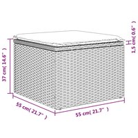 Tuinkruk met kussen 55x55x37 cm poly rattan beige 7