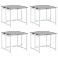 Tuinkrukken 4 st met kussens staal en textileen wit 2