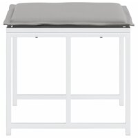 Tuinkrukken 4 st met kussens staal en textileen wit 6