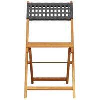 Bistrostoelen 2 st massief acaciahout en poly rattan zwart 5