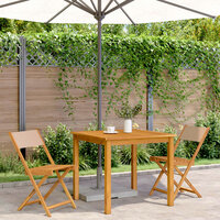 Bistrostoelen 2 st massief acaciahout en stof taupe 3