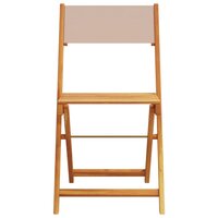 Bistrostoelen 2 st massief acaciahout en stof taupe 5
