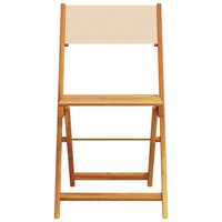 Bistrostoelen 2 st massief acaciahout en stof beige 5