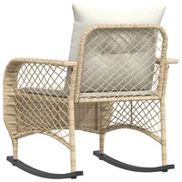 Tuinschommelstoel met kussens poly rattan beige 6