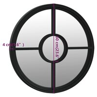 Tuinspiegel rond 60x4 cm ijzer zwart 6