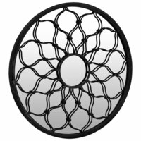 Tuinspiegel rond 40x3 cm ijzer zwart 3