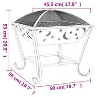 Vuurplaats met pook XXL 50 cm staal 8