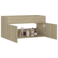 Wastafelkast 90x38,5x46 cm bewerkt hout sonoma eikenkleurig 4