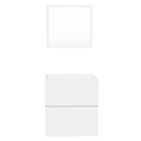 Badkamerkast met spiegel bewerkt hout wit 6