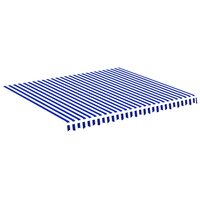Vervangingsdoek voor luifel 4x3,5 m blauw en wit 2