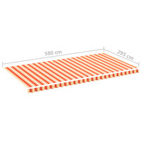 Vervangingsdoek voor luifel 6x3 m geel en oranje 6