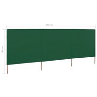 Windscherm 3-panelen 400x160 cm stof groen 6