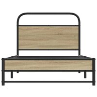 Bedframe zonder matras bewerkt hout gerookt eiken 90x190 cm 5