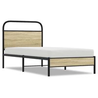 Bedframe zonder matras bewerkt hout sonoma eikenkleur 80x200 cm 2