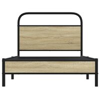 Bedframe zonder matras bewerkt hout sonoma eikenkleur 90x200 cm 5