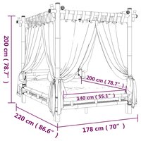 Hemelbed 140x200 cm bamboe 9