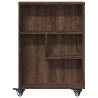 Opbergtrolley smal 48x13x68 cm bewerkt hout bruin eikenkleurig 4