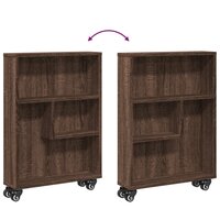 Opbergtrolley smal 48x13x68 cm bewerkt hout bruin eikenkleurig 7
