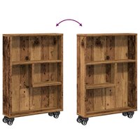 Opbergtrolley smal 48x13x68 cm bewerkt hout oud houtkleurig 7