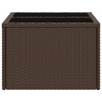 Tuintafel met glazen blad 55x55x37 cm poly rattan bruin 5